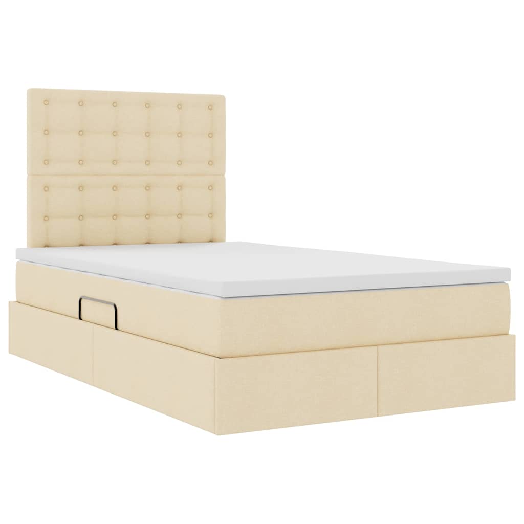 Opbergbed met LED met matras Crème 120 x 200 cm Polyester is nu te koop bij PeponiXL, paradijselijk wonen!