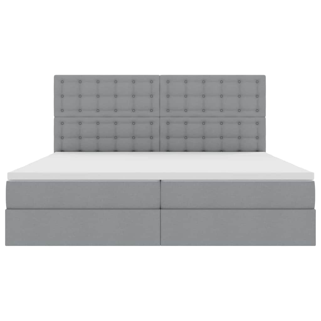 Opbergbed met LED met matras Lichtgrijs 200 x 200 cm Polyester is nu te koop bij PeponiXL, paradijselijk wonen!