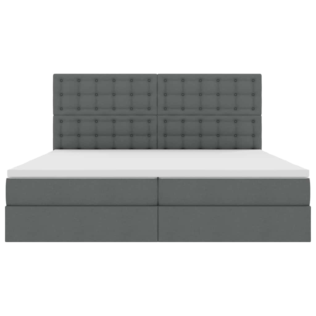 Opbergbed met LED met matras Donkergrijs 200 x 200 cm Polyester is nu te koop bij PeponiXL, paradijselijk wonen!