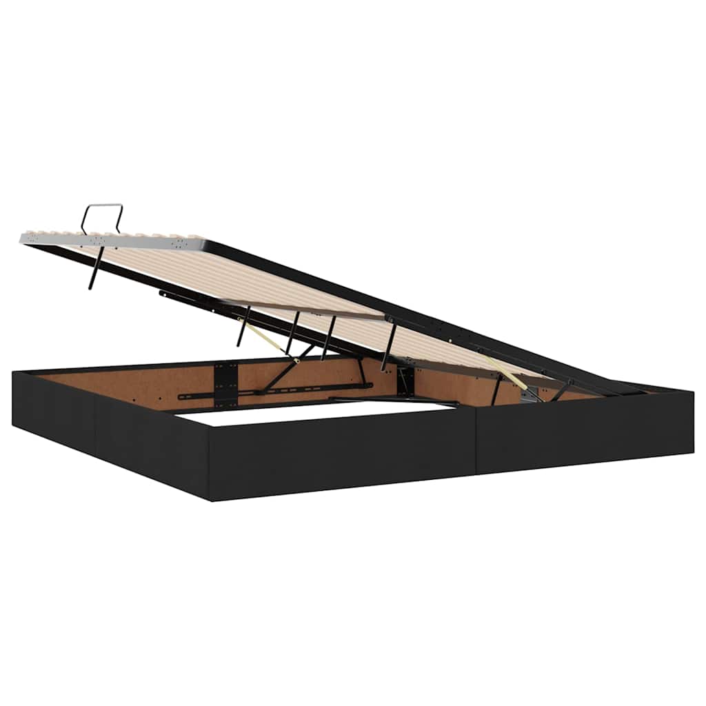 Opbergbed met LED met matras Zwart 200 x 200 cm Polyester is nu te koop bij PeponiXL, paradijselijk wonen!