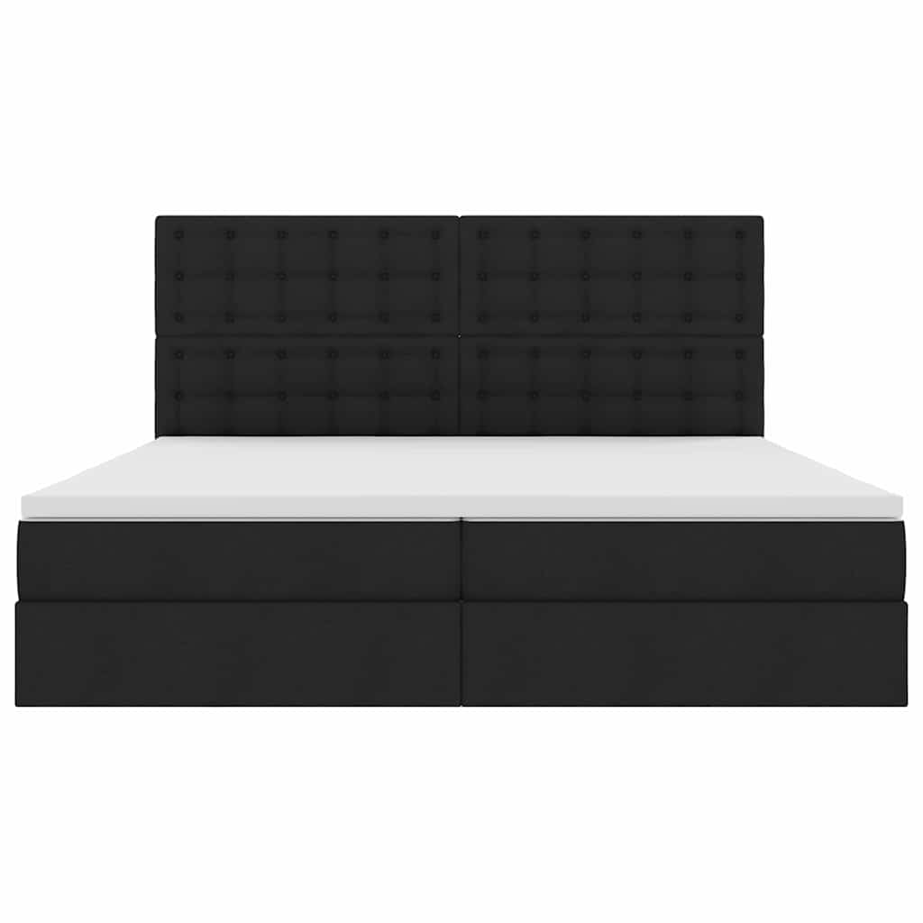 Opbergbed met LED met matras Zwart 200 x 200 cm Polyester is nu te koop bij PeponiXL, paradijselijk wonen!