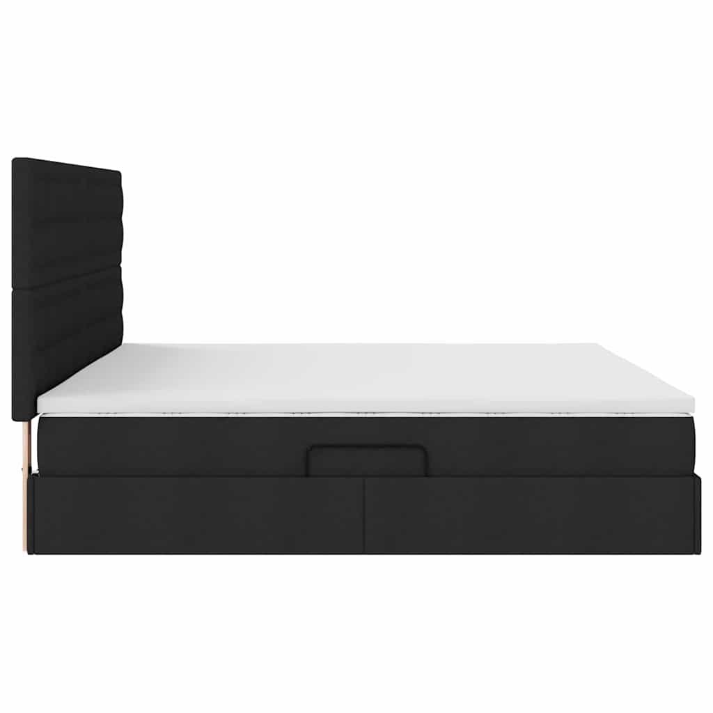 Opbergbed met LED met matras Zwart 200 x 200 cm Polyester is nu te koop bij PeponiXL, paradijselijk wonen!