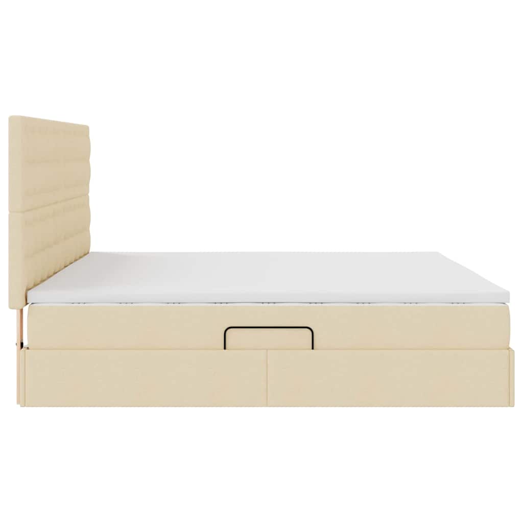 Opbergbed met LED met matras Crème 200 x 200 cm Polyester is nu te koop bij PeponiXL, paradijselijk wonen!
