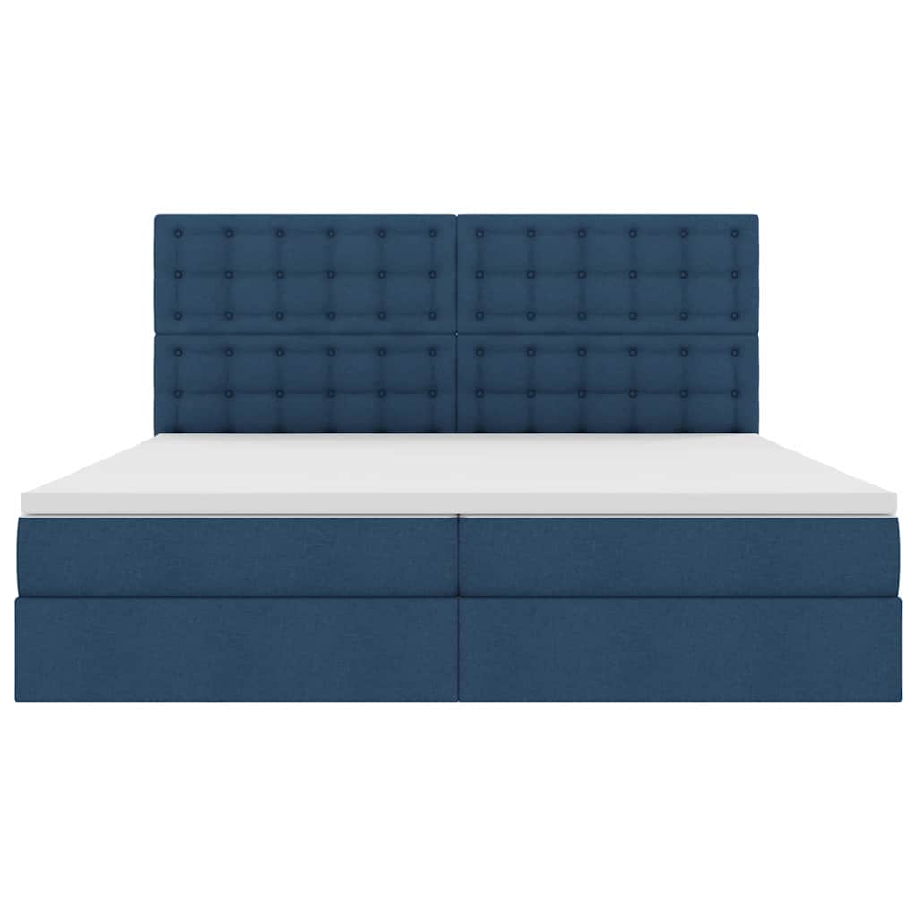 Opbergbed met LED met matras Blauw 200 x 200 cm Polyester is nu te koop bij PeponiXL, paradijselijk wonen!