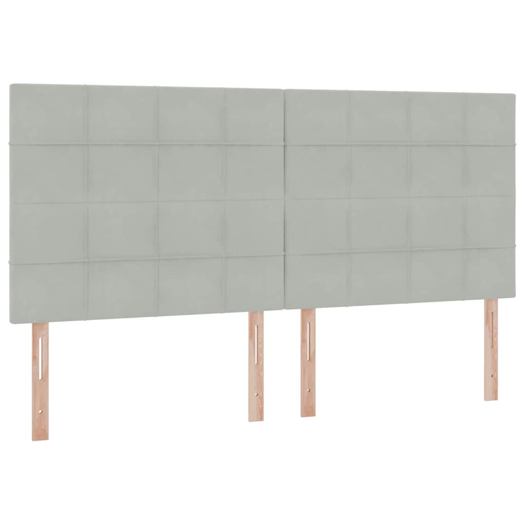 Opbergbed met LED met matras Lichtgrijs 200 x 200 cm Fluweel is nu te koop bij PeponiXL, paradijselijk wonen!