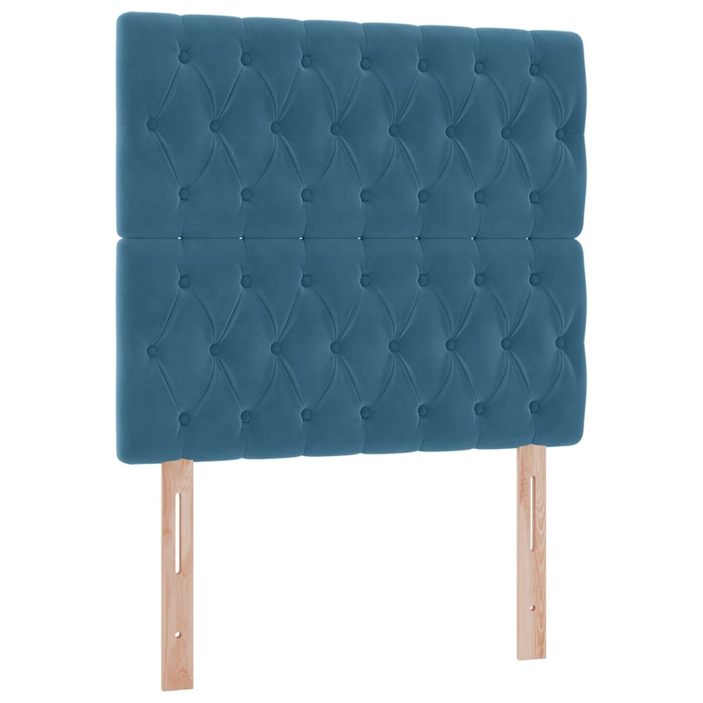 LED Opslagbed met Matras Donkerblauw 90 x 190 cm Fluweel is nu te koop bij PeponiXL, paradijselijk wonen!