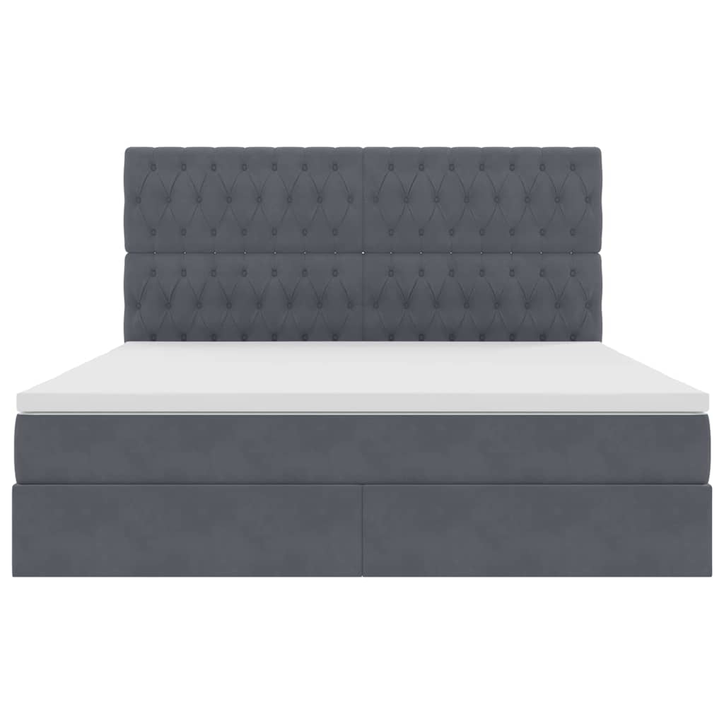Opbergbed met LED met matras Donkergrijs 160 x 200 cm Fluweel is nu te koop bij PeponiXL, paradijselijk wonen!