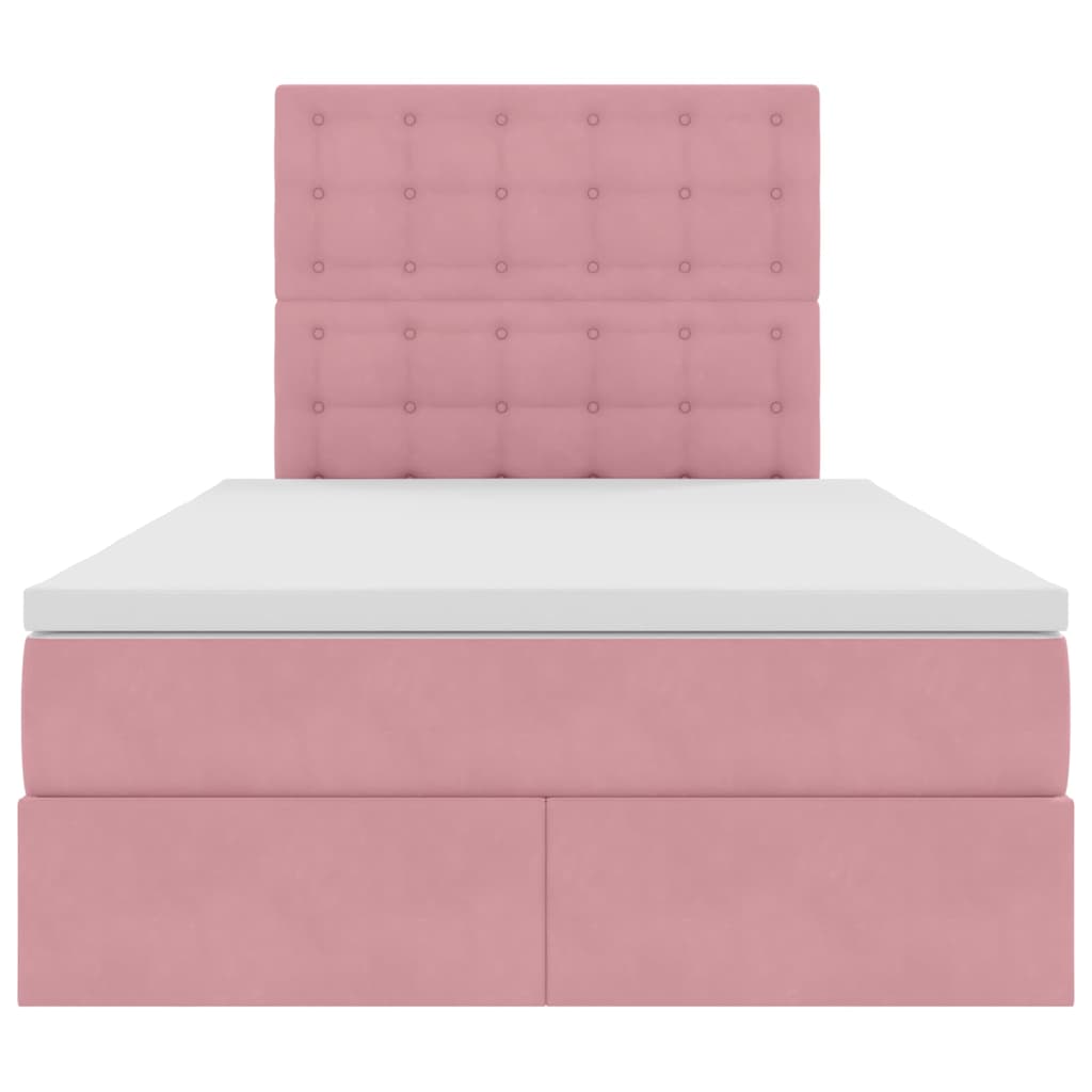 LED Opslagbed met Matras Roze 120 x 190 cm Fluweel is nu te koop bij PeponiXL, paradijselijk wonen!