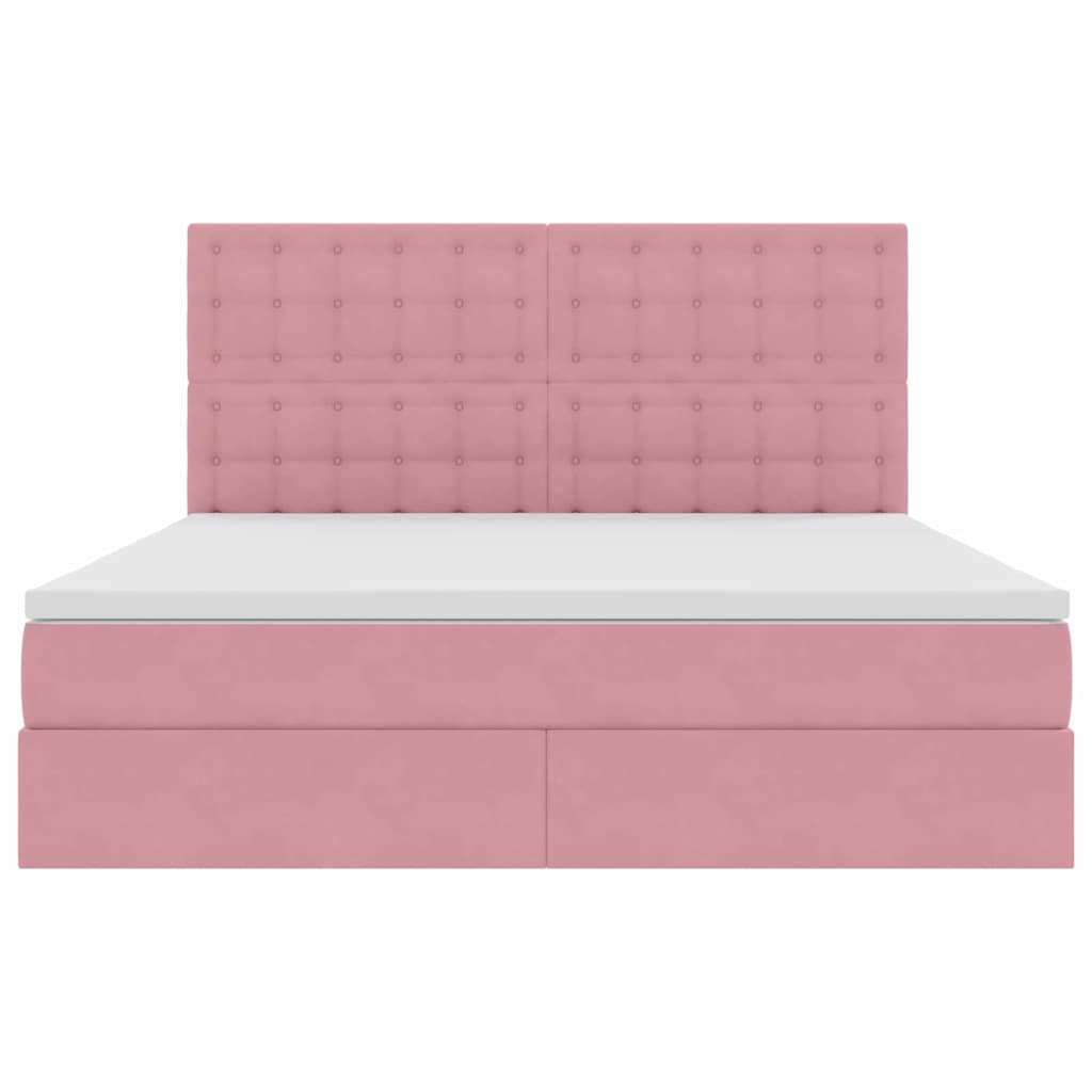Opbergbed met LED met matras met LED Roze 160 x 200 cm Fluweel is nu te koop bij PeponiXL, paradijselijk wonen!