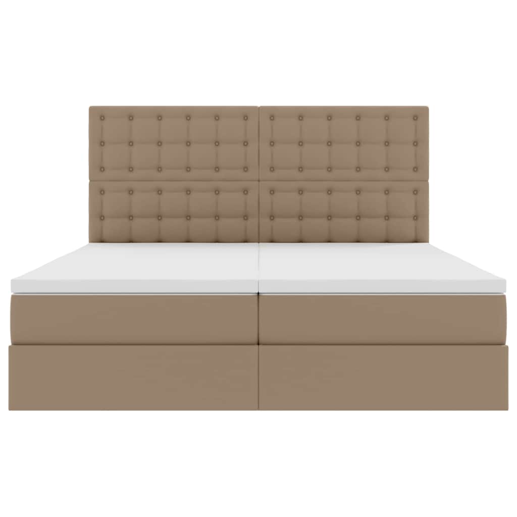Opbergbed met LED met opslag Cappuccino 200 x 200 cm Kunstleer is nu te koop bij PeponiXL, paradijselijk wonen!