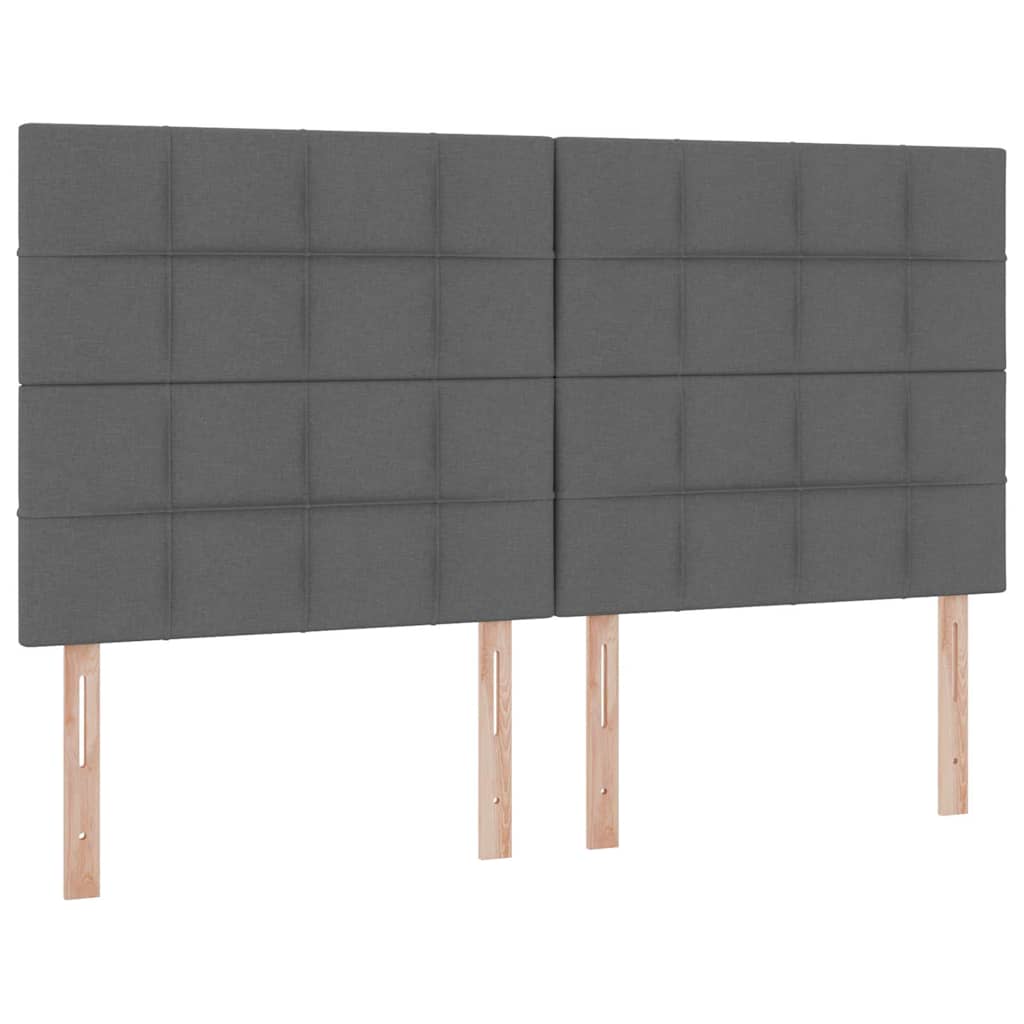 Bed met LED-stripverlichting Donkergrijs 180 x 200 cm Stof is nu te koop bij PeponiXL, paradijselijk wonen!