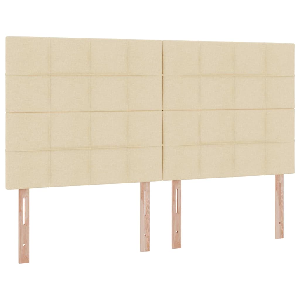 Bed met LED-striplichten met hoofdeinde Crème 200 x 200 cm Stof is nu te koop bij PeponiXL, paradijselijk wonen!