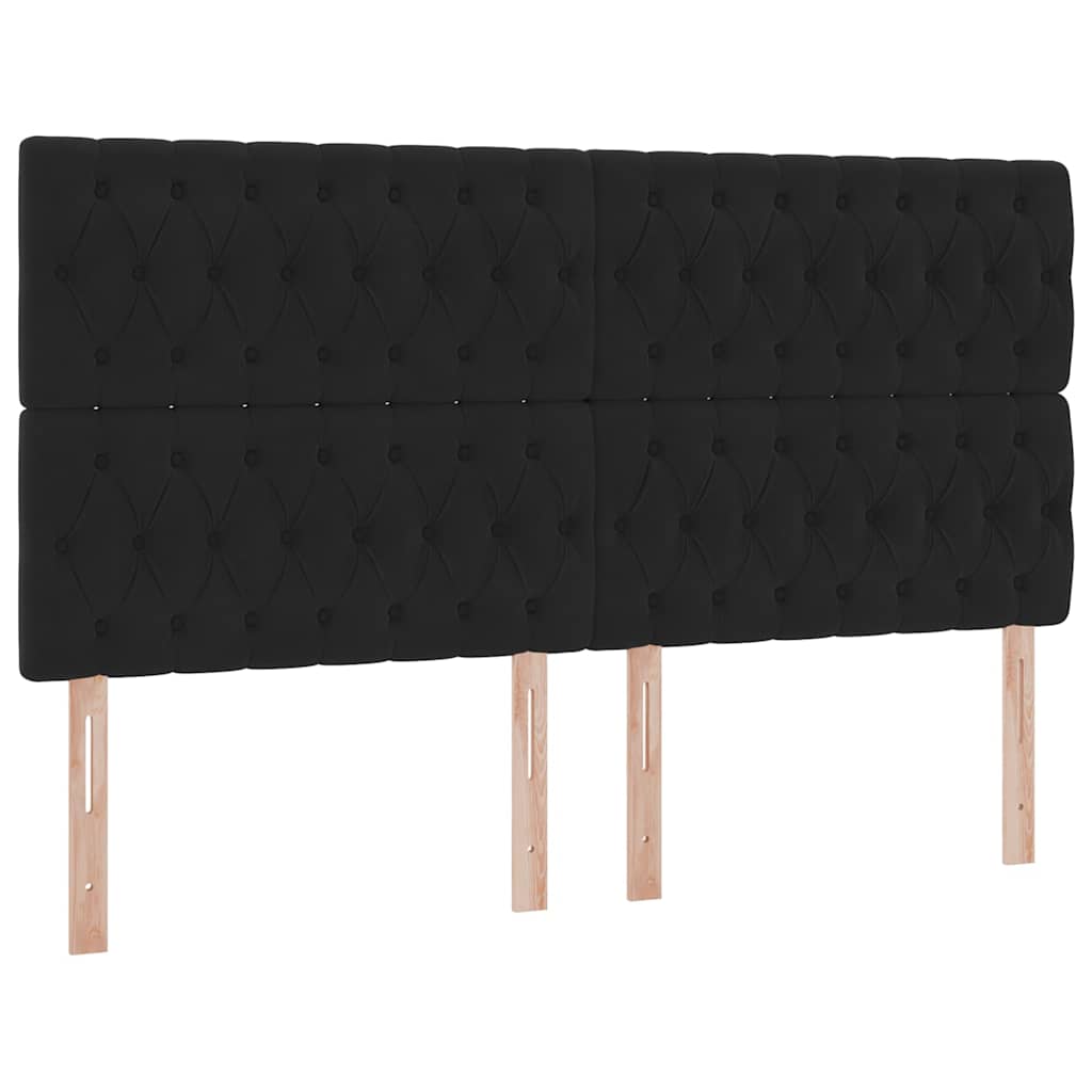 Bed met LED-stripverlichting Zwart 200 x 200 cm Fluweel is nu te koop bij PeponiXL, paradijselijk wonen!