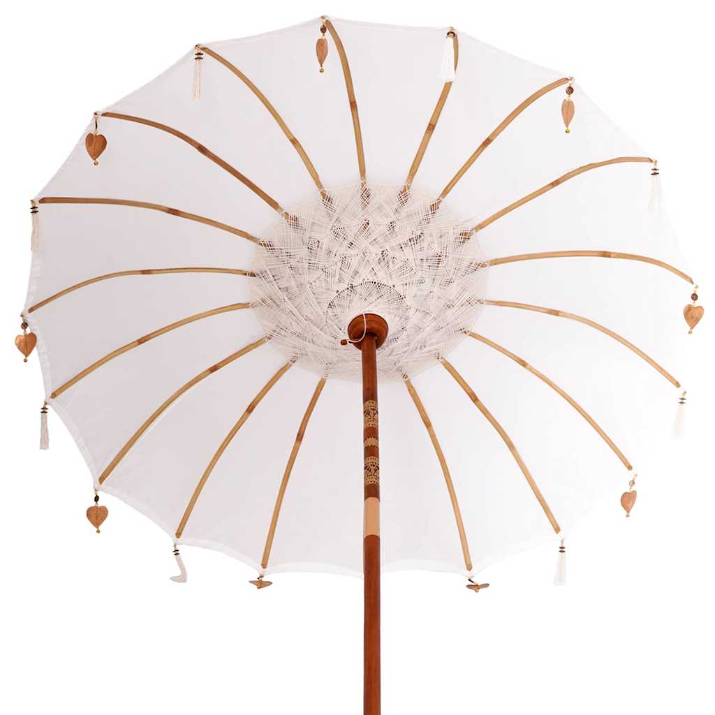 Balinese parasol met basis Crème 185 x 185 x 260 cm is nu te koop bij PeponiXL, paradijselijk wonen!