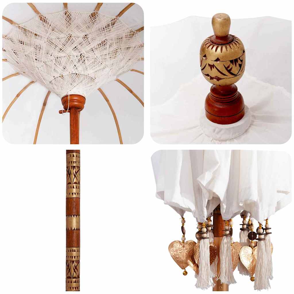 Balinese parasol met basis Crème 185 x 185 x 260 cm is nu te koop bij PeponiXL, paradijselijk wonen!