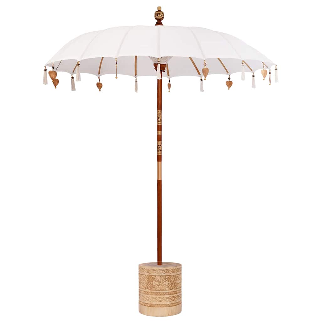 Balinese parasol met basis Crème 185 x 185 x 260 cm is nu te koop bij PeponiXL, paradijselijk wonen!