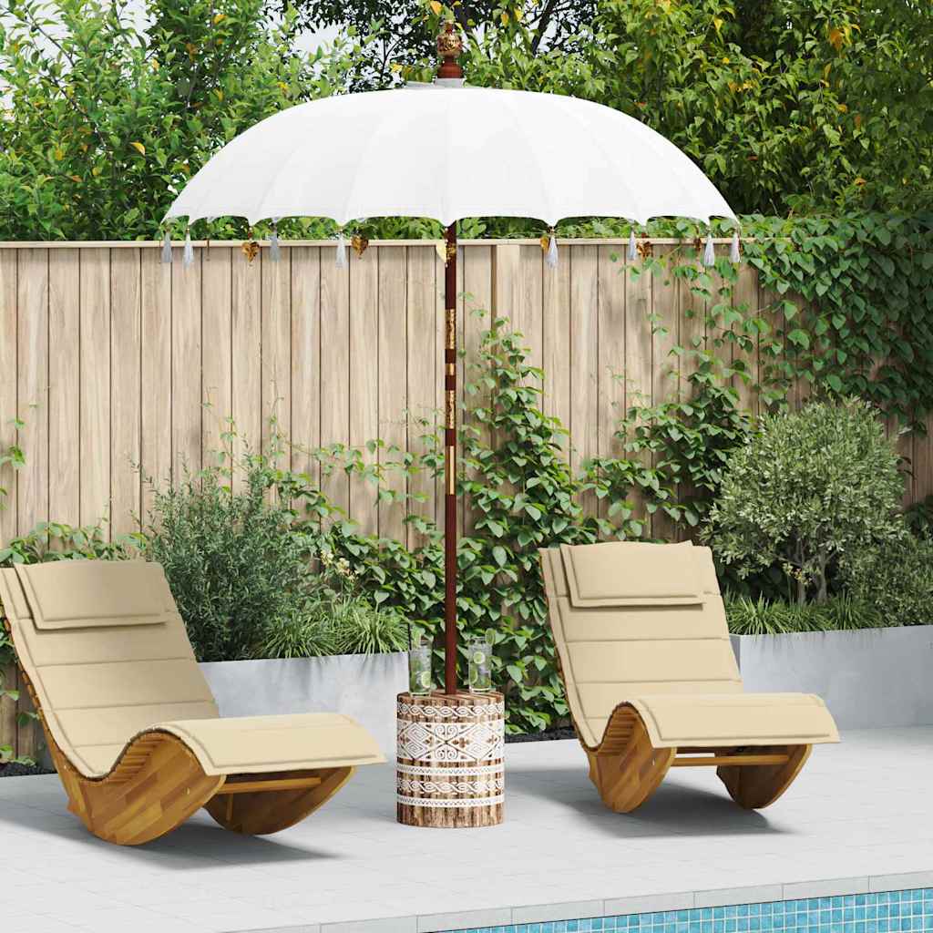 Balinese parasol met basis Crème 185 x 185 x 260 cm is nu te koop bij PeponiXL, paradijselijk wonen!