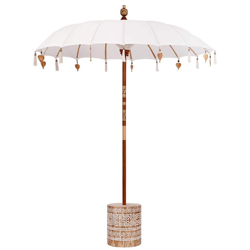 Balinese parasol met basis Crème 185 x 185 x 260 cm is nu te koop bij PeponiXL, paradijselijk wonen!