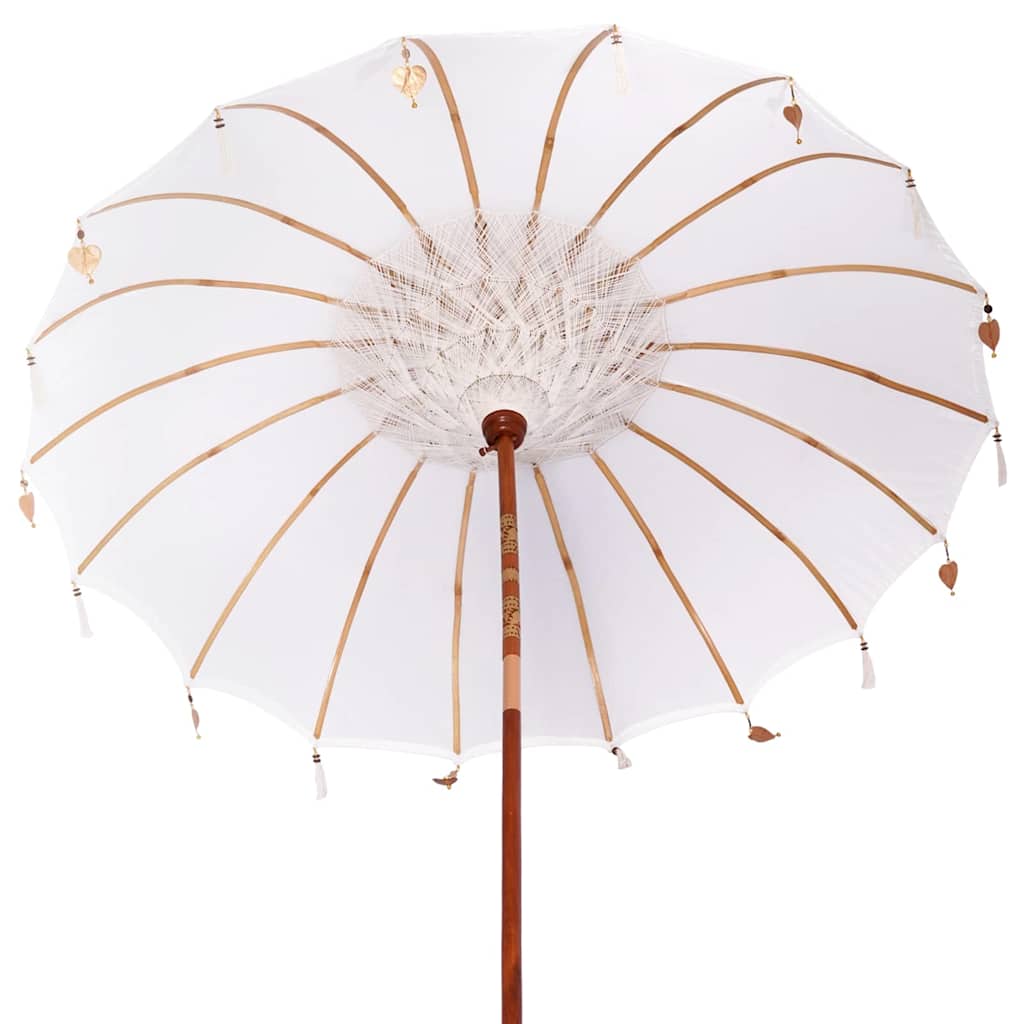 Balinese parasol met basis Crème 215 x 215 x 260 cm is nu te koop bij PeponiXL, paradijselijk wonen!
