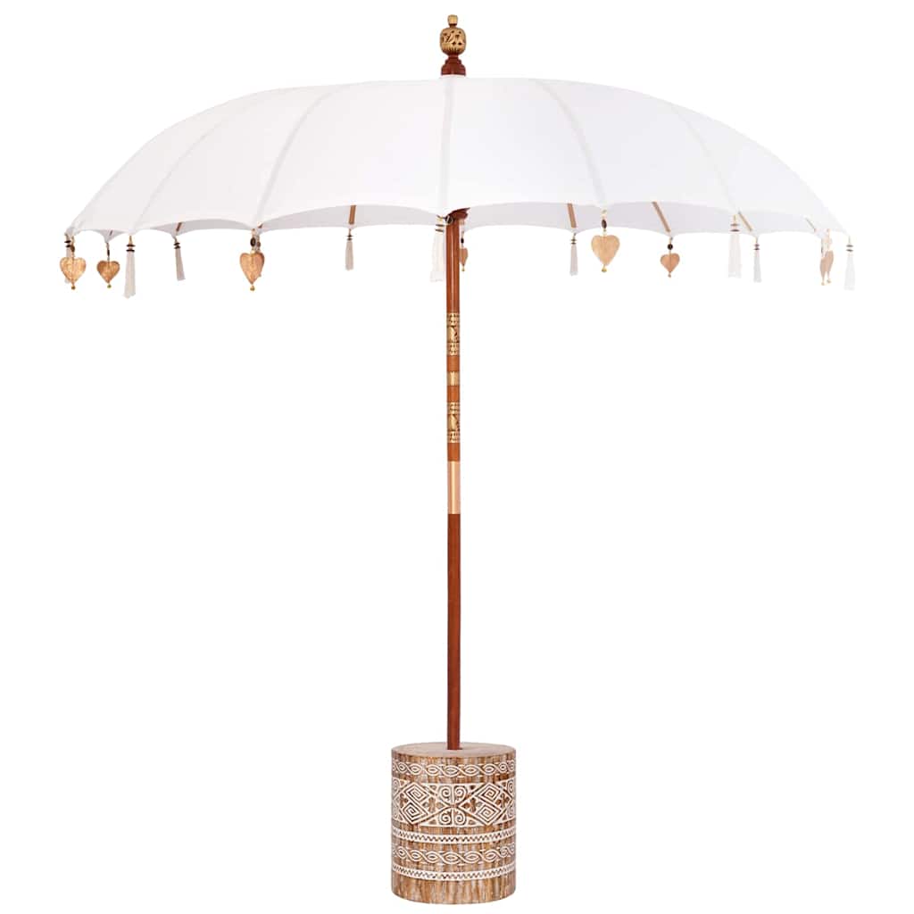 Balinese parasol met basis Crème 215 x 215 x 260 cm is nu te koop bij PeponiXL, paradijselijk wonen!