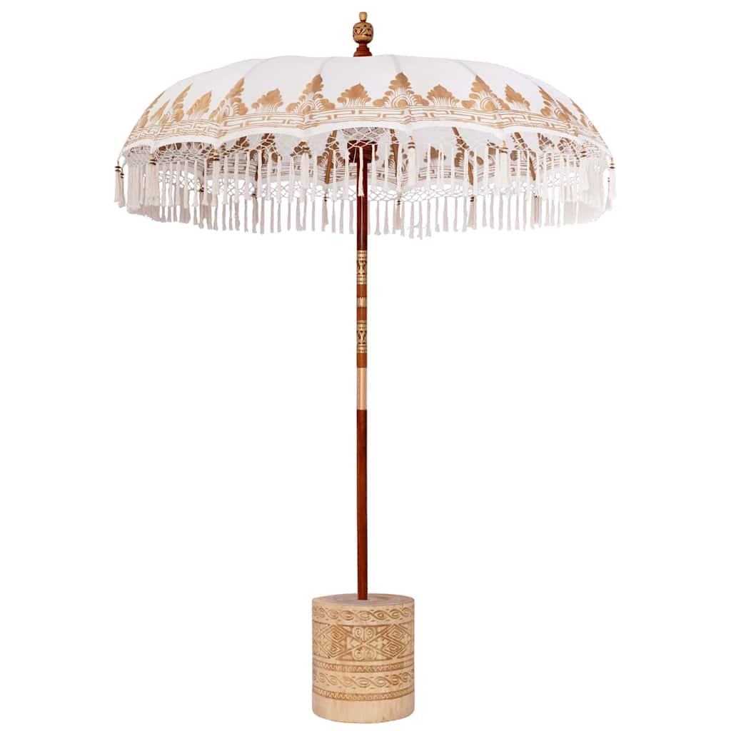 Balinese parasol met basis Crème 185 x 185 x 260 cm is nu te koop bij PeponiXL, paradijselijk wonen!
