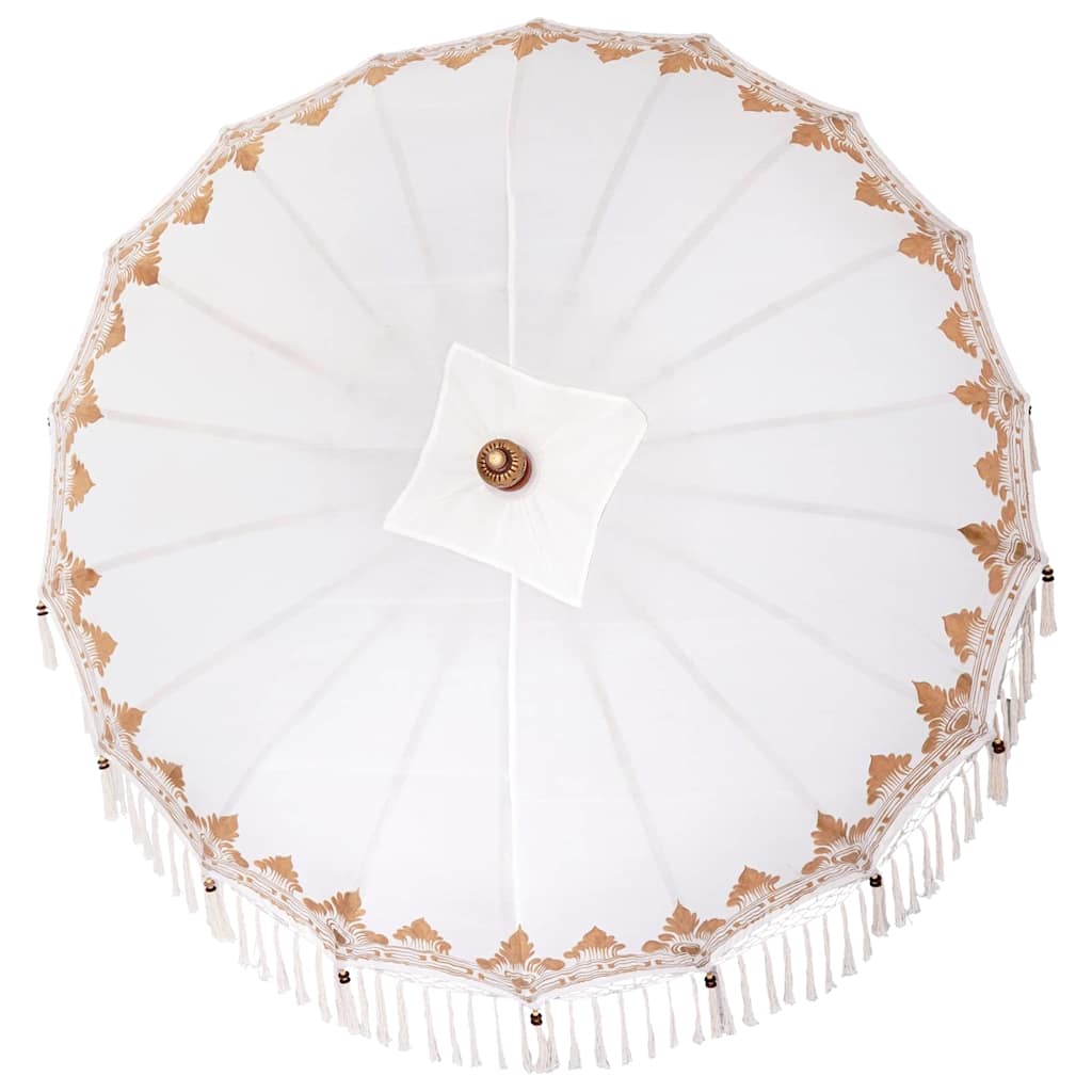 Balinese parasol met basis Crème 185 x 185 x 260 cm