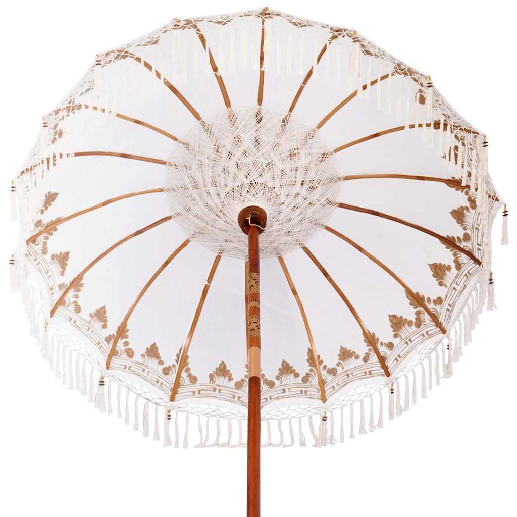 Balinese parasol met basis Crème 185 x 185 x 260 cm
