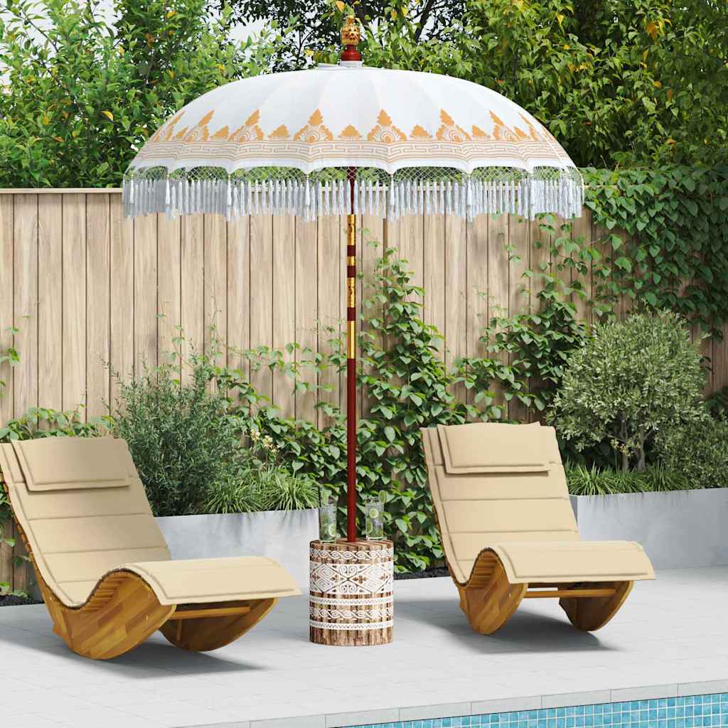 Balinese parasol met basis Crème 185 x 185 x 260 cm