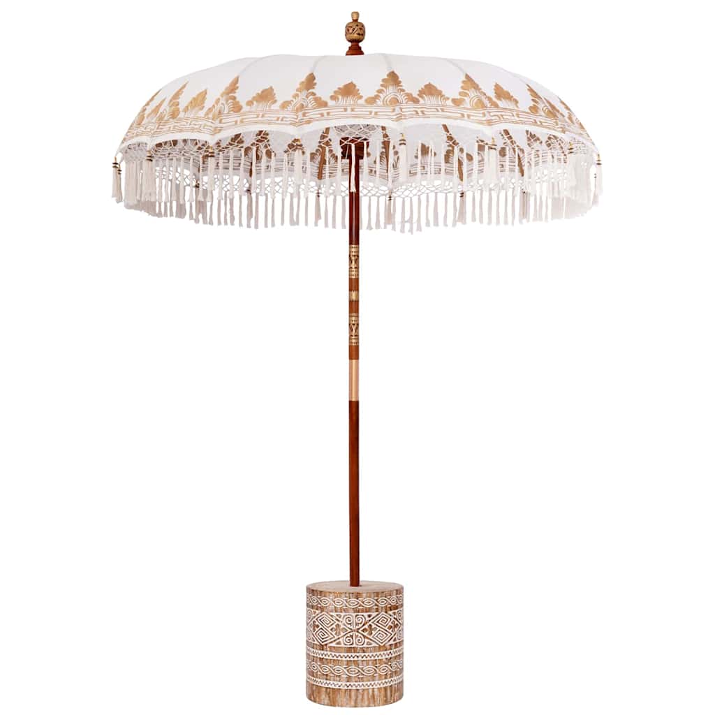 Balinese parasol met basis Crème 185 x 185 x 260 cm