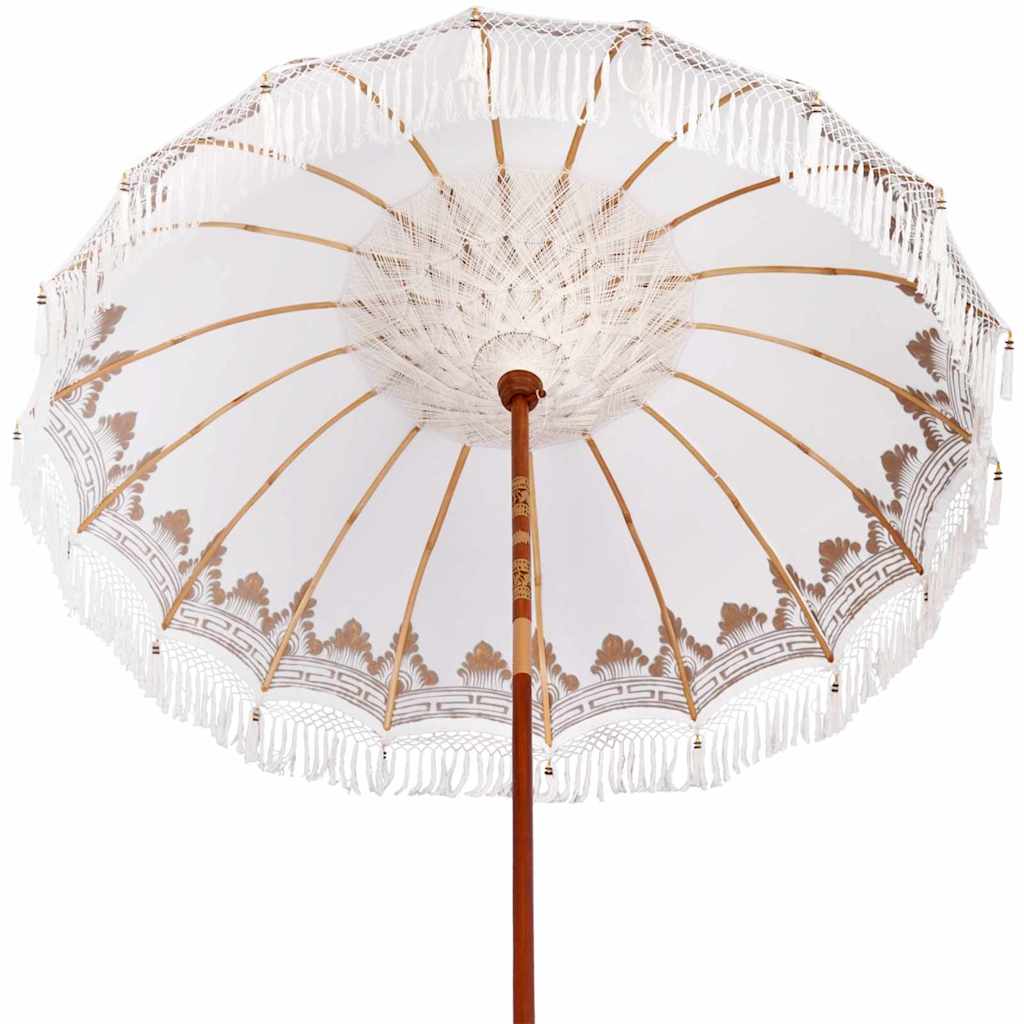 Balinese parasol met basis Crème 215 x 215 x 260 cm is nu te koop bij PeponiXL, paradijselijk wonen!