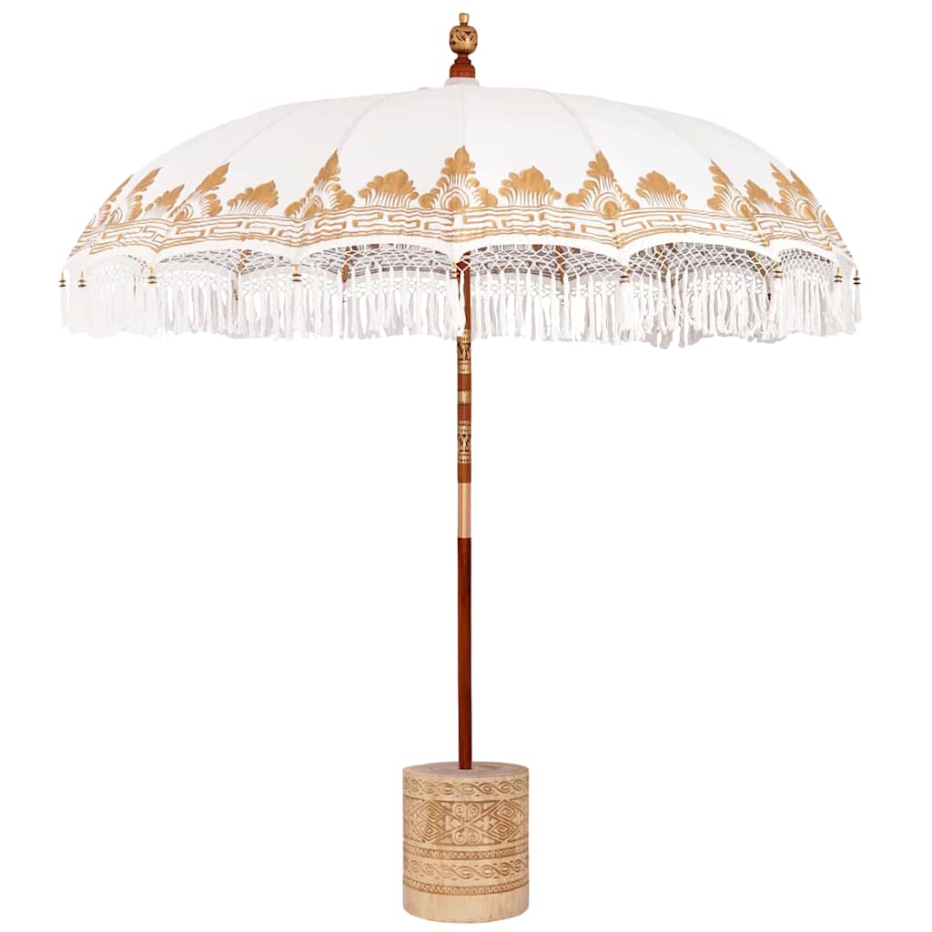 Balinese parasol met basis Crème 215 x 215 x 260 cm is nu te koop bij PeponiXL, paradijselijk wonen!