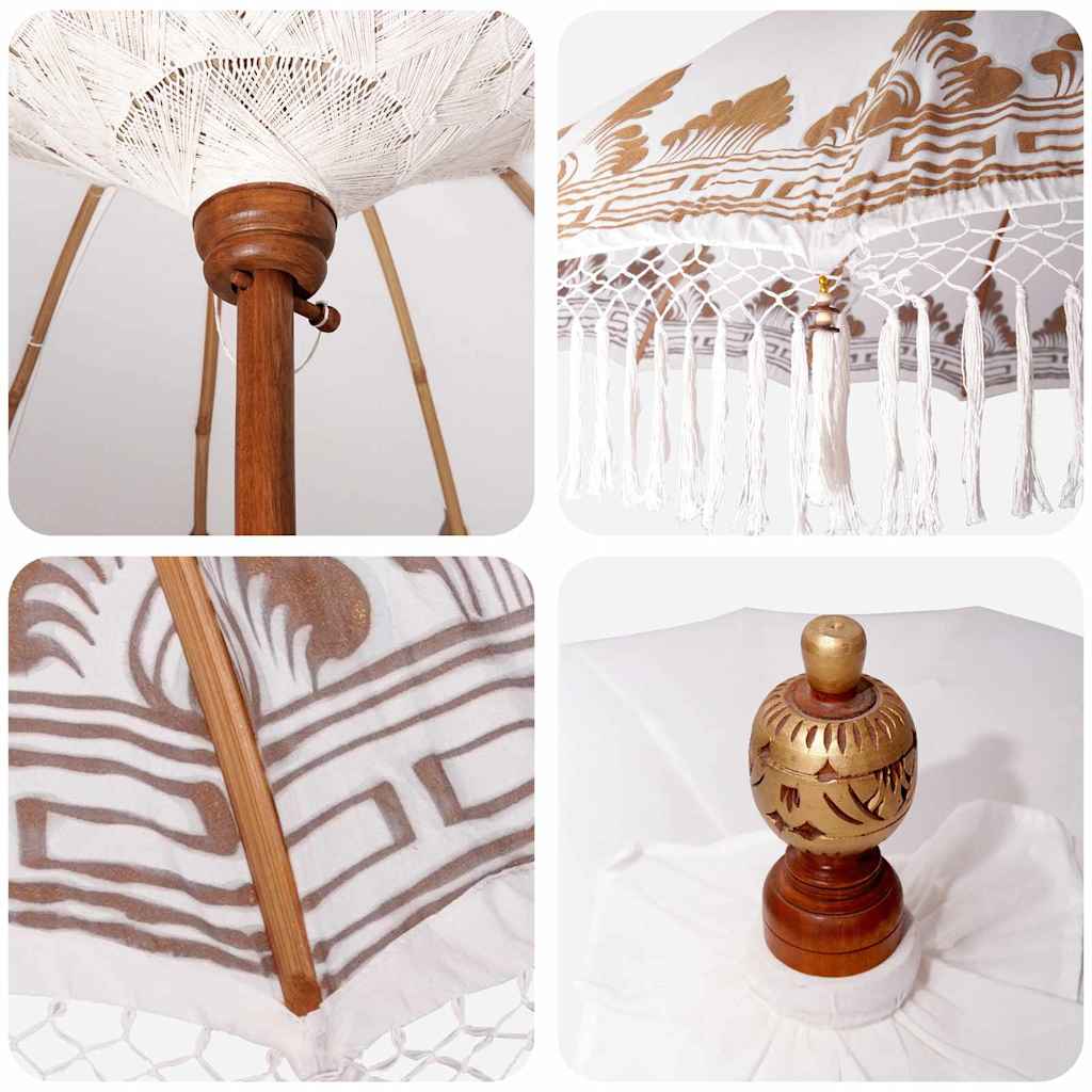 Balinese parasol met basis Crème 215 x 215 x 260 cm