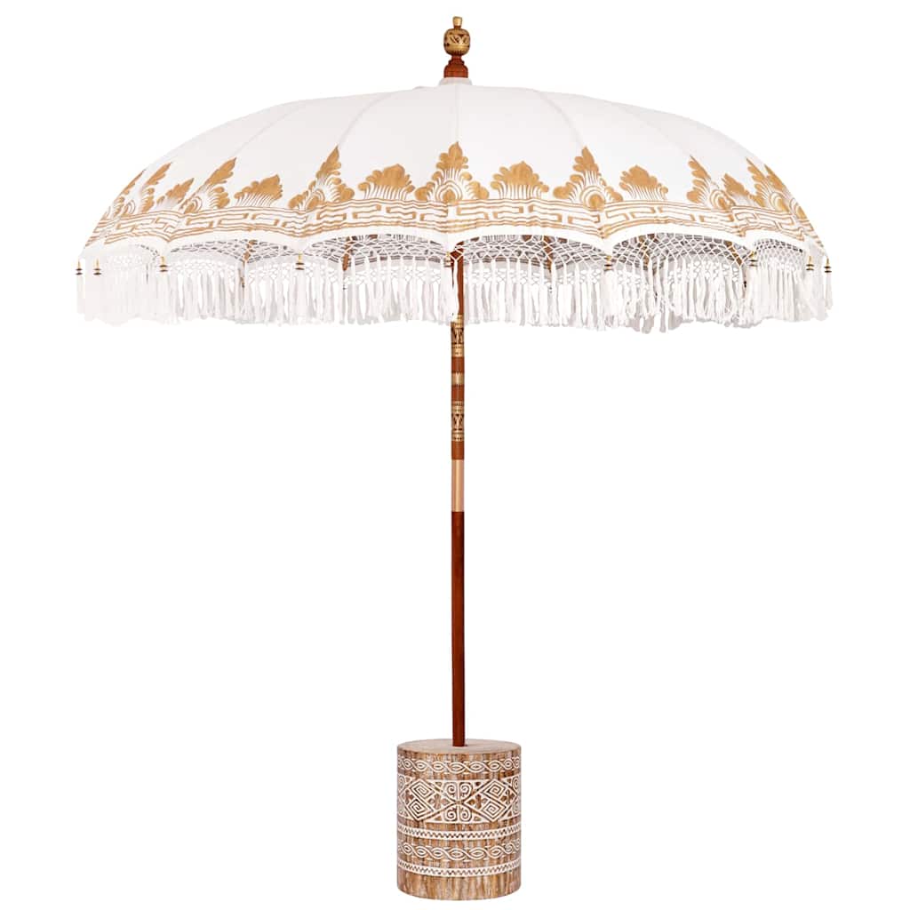 Balinese parasol met basis Crème 215 x 215 x 260 cm