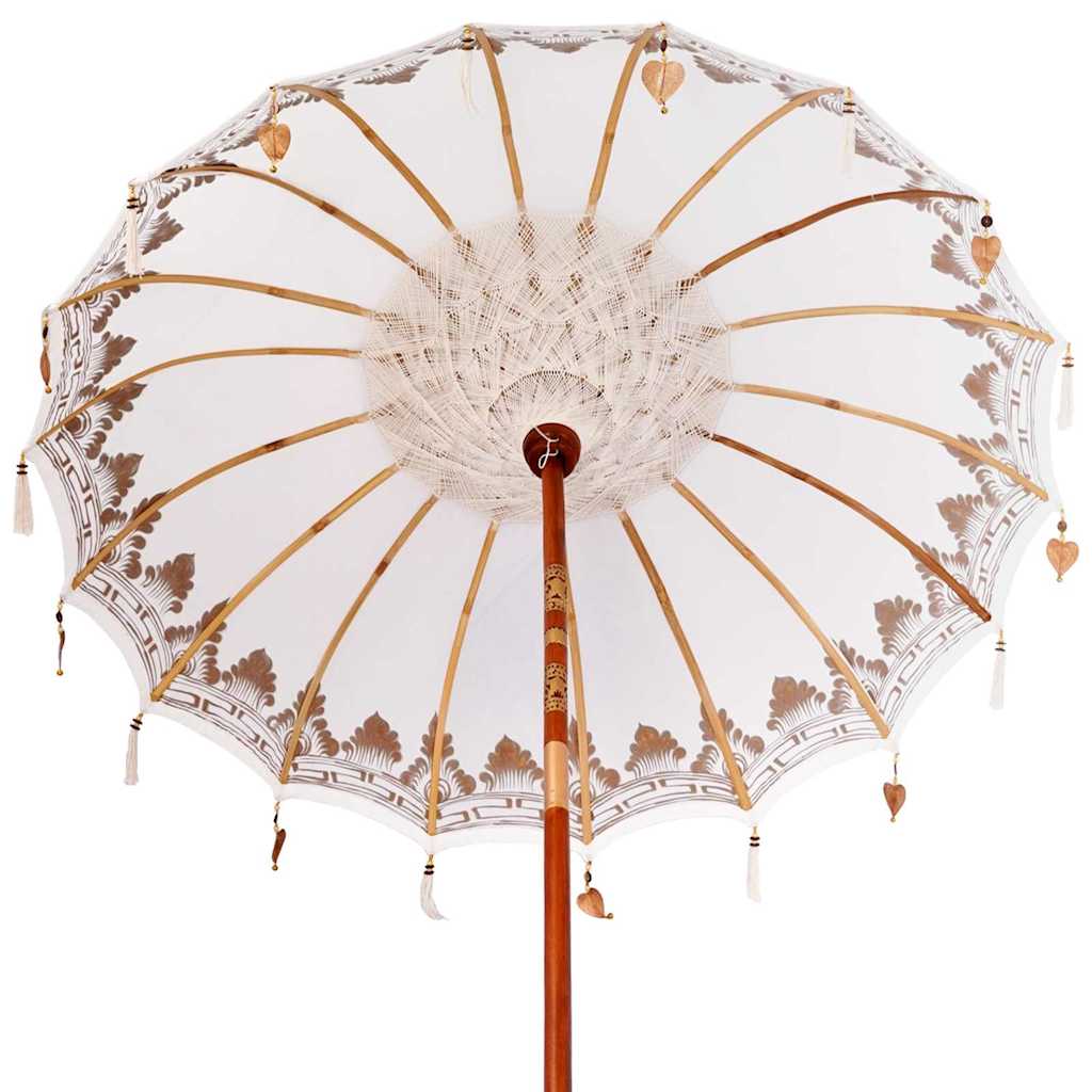 Balinese parasol met basis Crème 185 x 185 x 260 cm is nu te koop bij PeponiXL, paradijselijk wonen!
