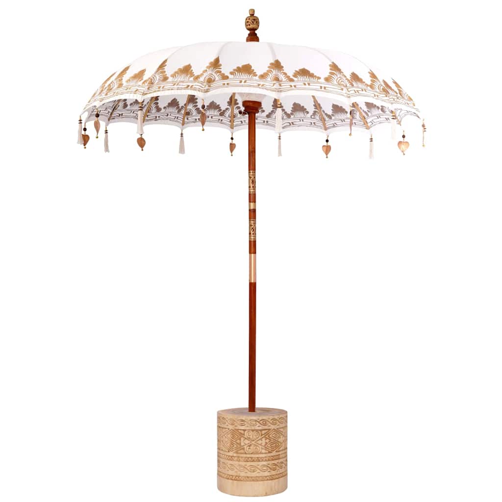 Balinese parasol met basis Crème 185 x 185 x 260 cm is nu te koop bij PeponiXL, paradijselijk wonen!