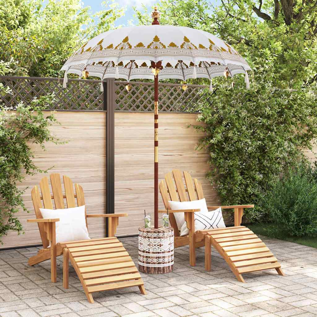 Balinese parasol met basis Crème 185 x 185 x 260 cm