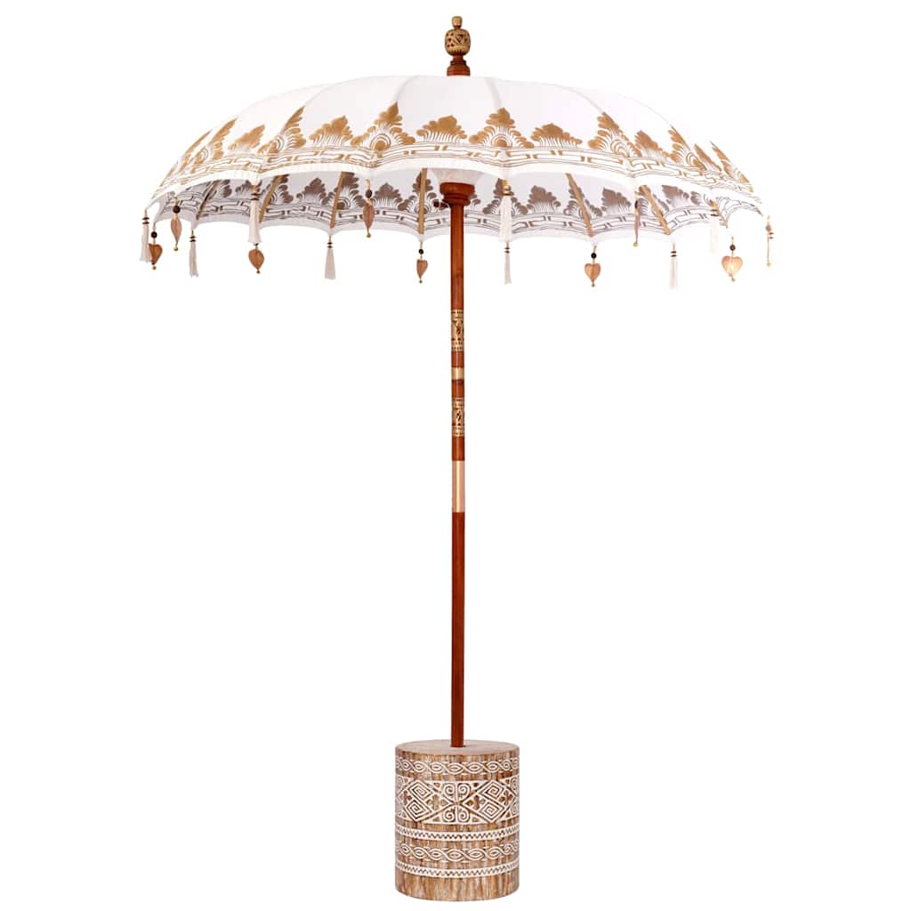 Balinese parasol met basis Crème 185 x 185 x 260 cm