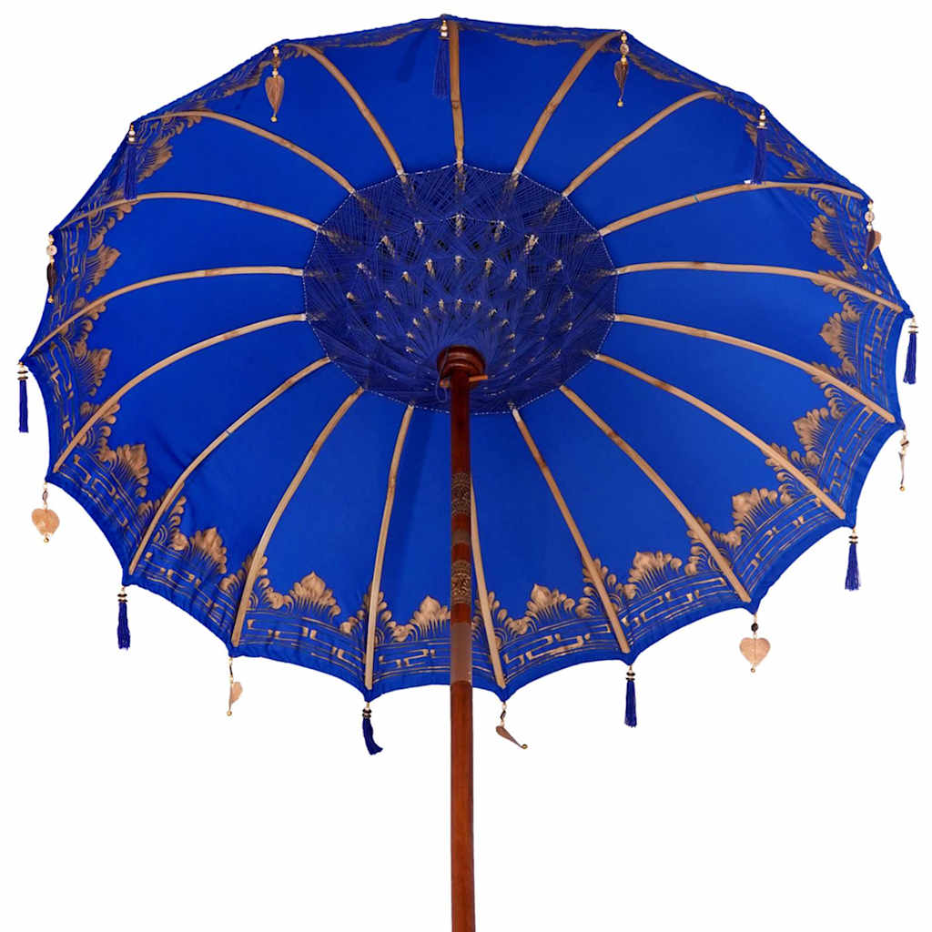 Balinese parasol met basis Blauw 185 x 185 x 260 cm