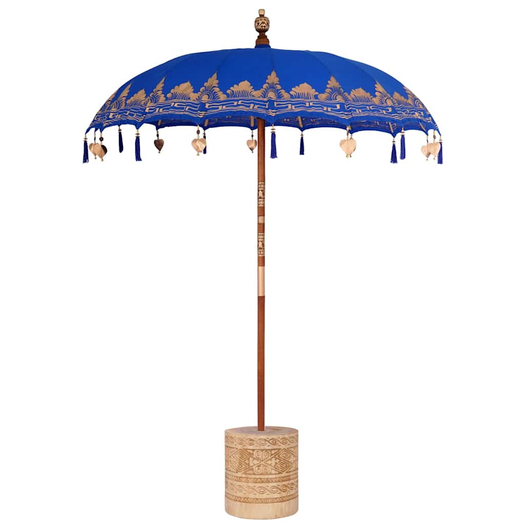 Balinese parasol met basis Blauw 185 x 185 x 260 cm