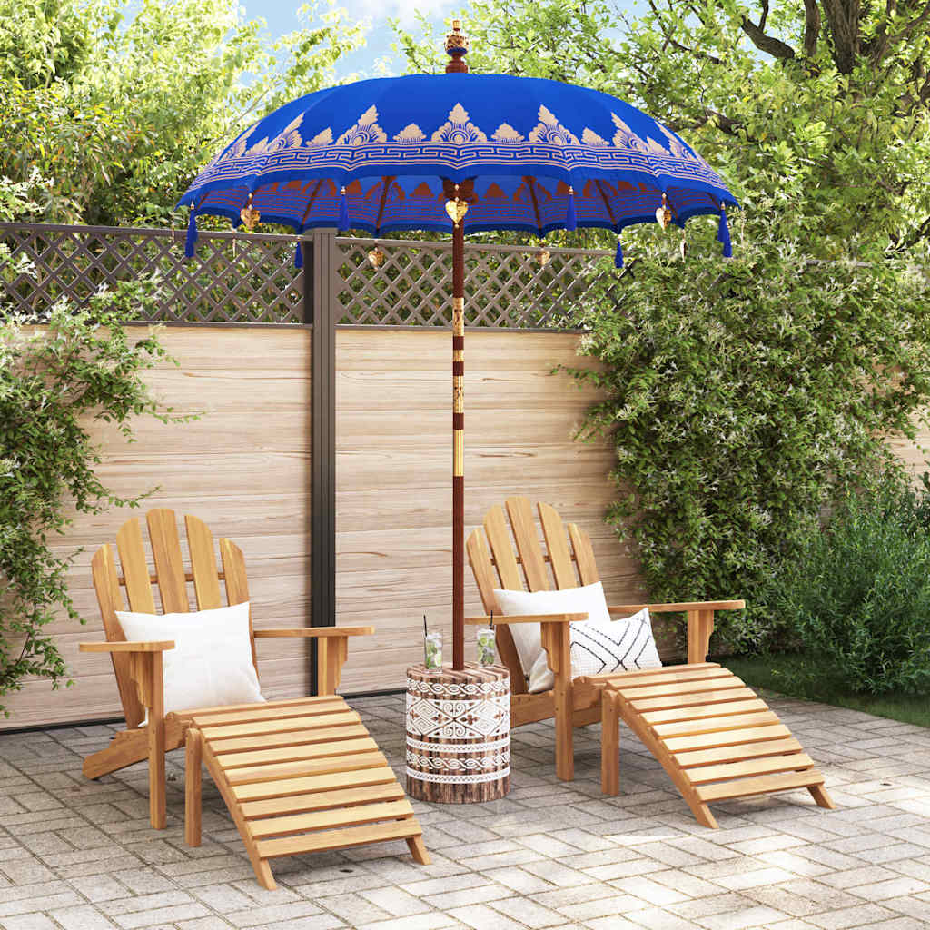 Balinese parasol met basis Blauw 185 x 185 x 260 cm is nu te koop bij PeponiXL, paradijselijk wonen!