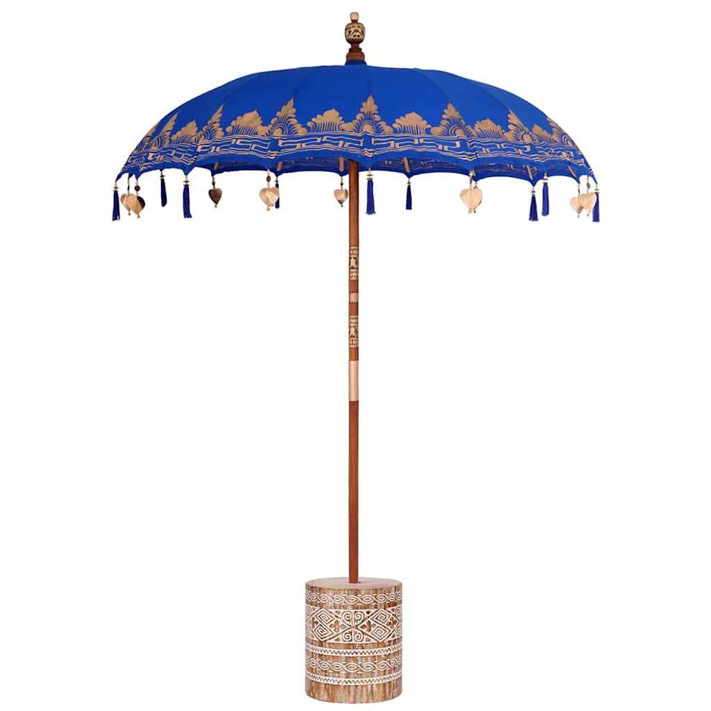 Balinese parasol met basis Blauw 185 x 185 x 260 cm is nu te koop bij PeponiXL, paradijselijk wonen!