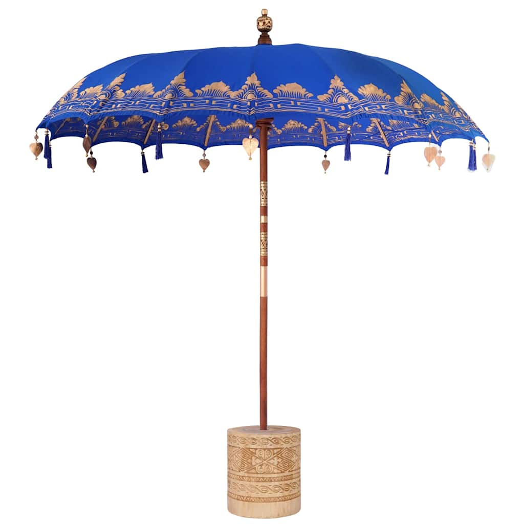 Balinese parasol met basis Blauw 215 x 215 x 260 cm