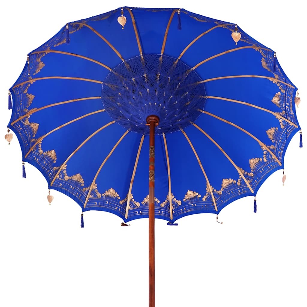 Balinese parasol met basis Blauw 215 x 215 x 260 cm