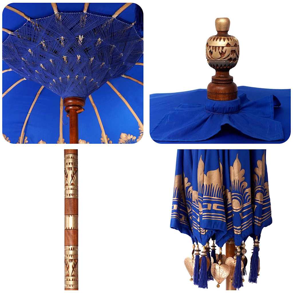 Balinese parasol met basis Blauw 215 x 215 x 260 cm