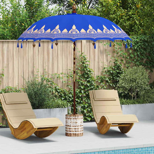 Balinese parasol met basis Blauw 215 x 215 x 260 cm is nu te koop bij PeponiXL, paradijselijk wonen!
