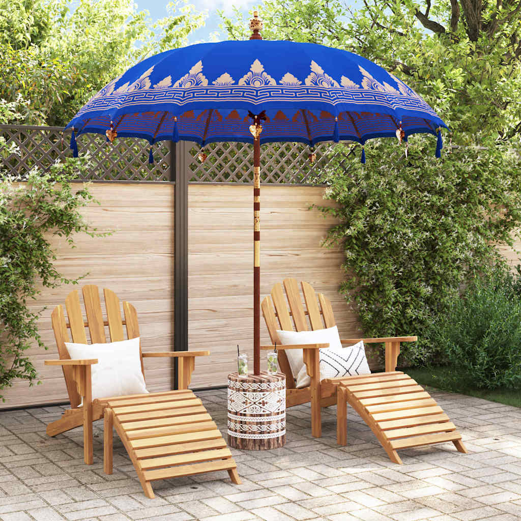 Balinese parasol met basis Blauw 215 x 215 x 260 cm