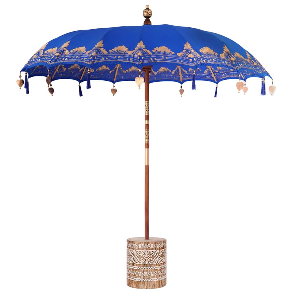 Balinese parasol met basis Blauw 215 x 215 x 260 cm