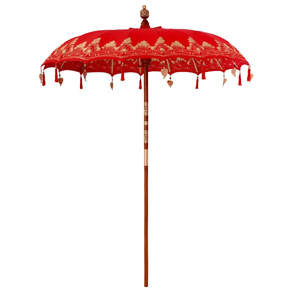 Balinese parasol met basis Rood 185 x 185 x 260 cm is nu te koop bij PeponiXL, paradijselijk wonen!