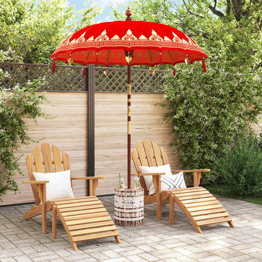 Balinese parasol met basis Rood 185 x 185 x 260 cm