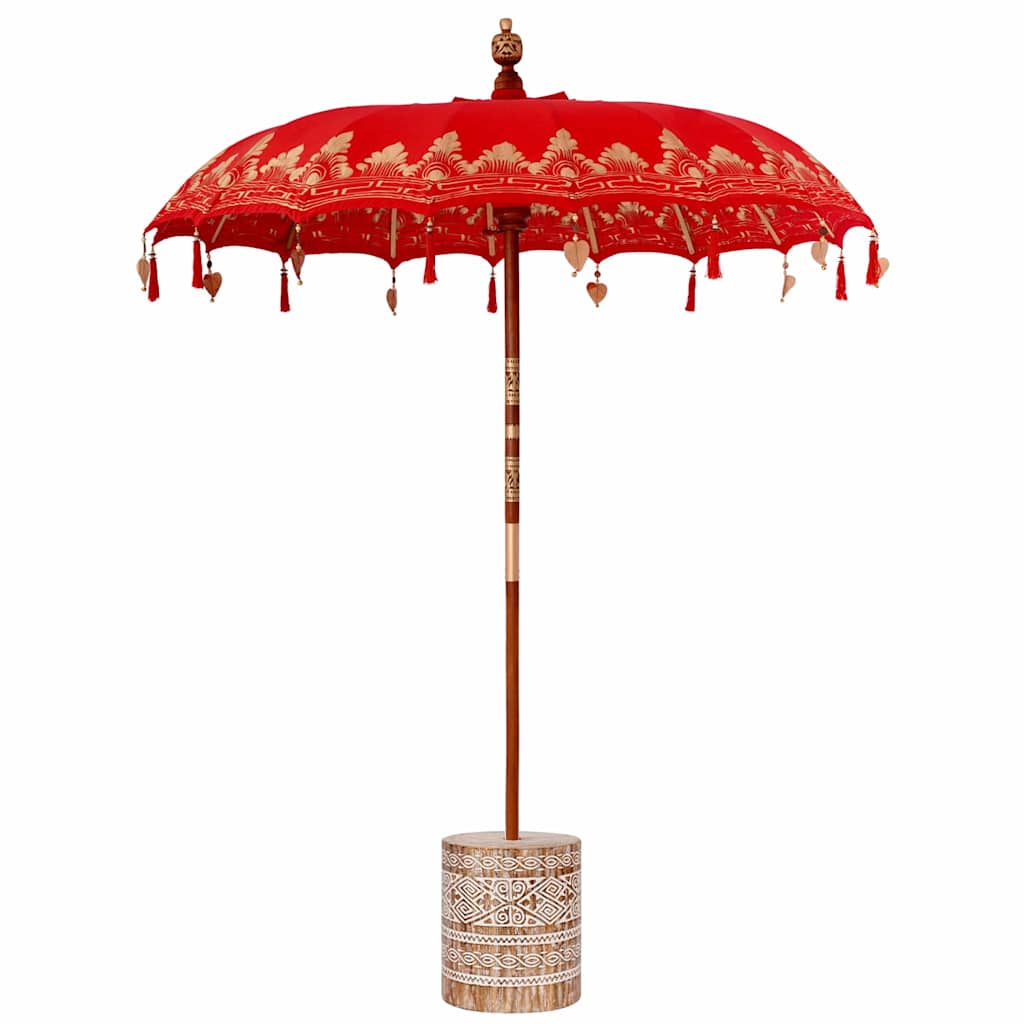 Balinese parasol met basis Rood 185 x 185 x 260 cm